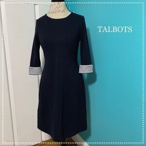 𝅺TALBOTS Navy Blue 3/4 Sleeve Dress